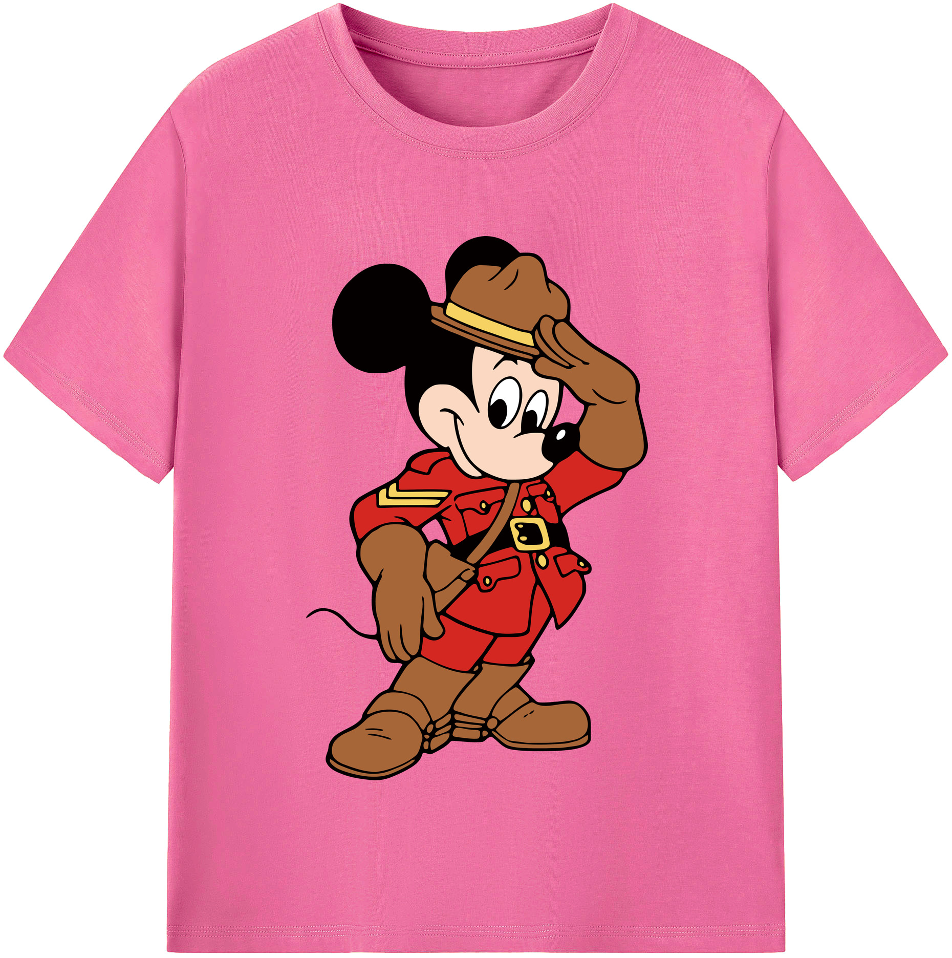 （画像用） ミッキーマウス Mickey Mouse レディースカジュアルプリントTシャツ（綿100％）